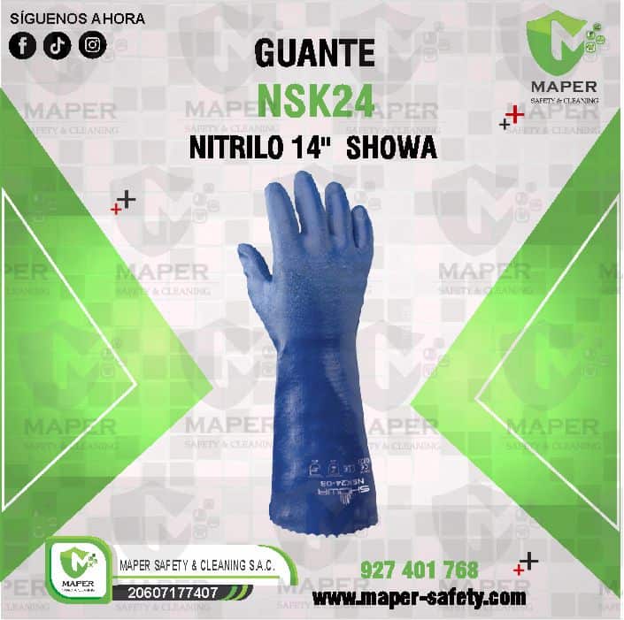 GUANTE NSK24 NITRILO 14" SHOWA
