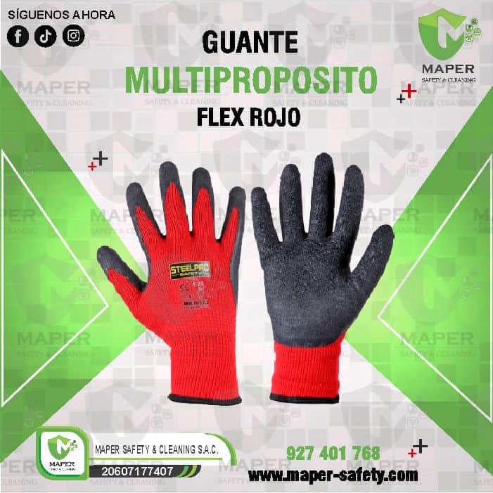 GUANTE MULTIPROPOSITO FLEX ROJO