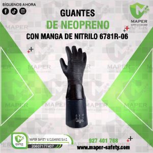 GUANTES DE NEOPRENO CON MANGA DE NITRILO 6781R-06