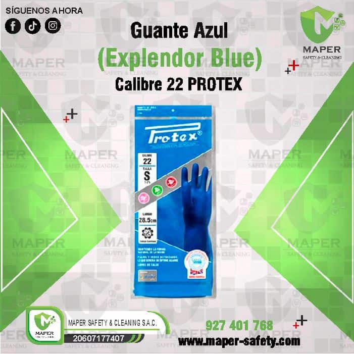 Guante Azul (Explendor Blue) Calibre 22 PROTEX