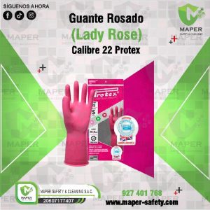 Guante Rosado (Lady Rose) Calibre 22 Protex