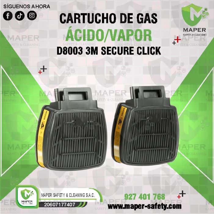 CARTUCHO DE GAS ÁCIDO/VAPOR D8003 3M SECURE CLICK