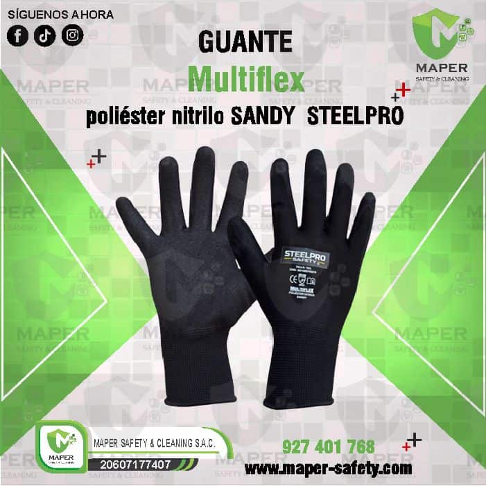 GUANTE Multiflex poliéster nitrilo SANDY STEELPRO