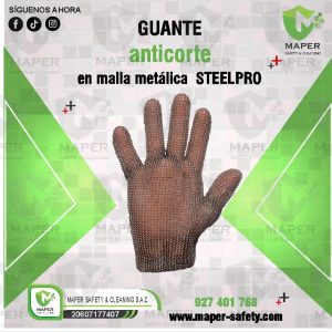 Guante anticorte en malla metálica  STEELPRO
