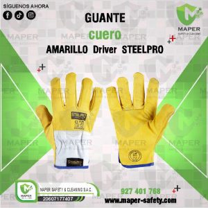 Guante cuero AMARILLO  Driver  STEELPRO