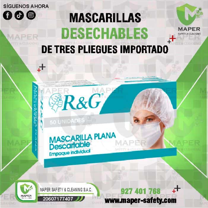 MASCARILLAS DESECHABLES DE TRES PLIEGUES IMPORTADO