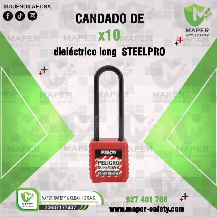 Candado x10 dieléctrico long STEELPRO