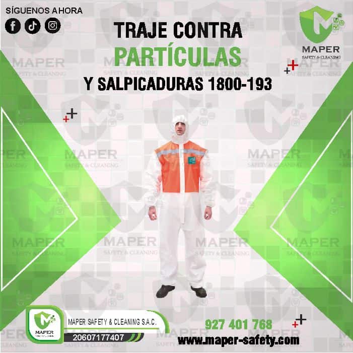 TRAJE CONTRA PARTÍCULAS Y SALPICADURAS 1800-193