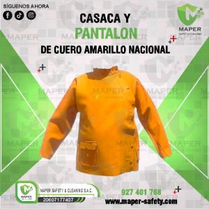 CASACA Y PANTALON DE CUERO AMARILLO NACIONAL
