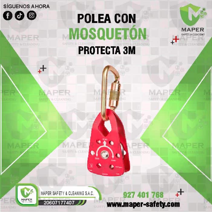 POLEA CON MOSQUETÓN PROTECTA 3M
