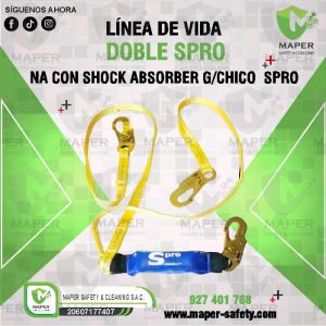 LÍNEA DE VIDA DOBLE SPRO NA CON SHOCK ABSORBER G/CHICO  SPRO