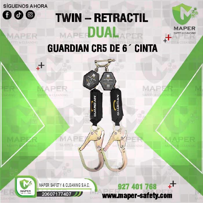 TWIN – RETRACTIL DUAL GUARDIAN CR5 DE 6´ CINTA