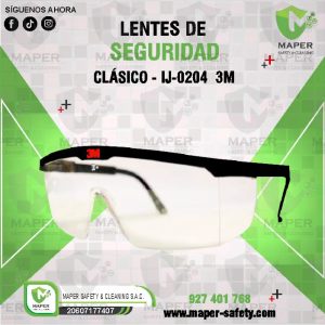 LENTES DE SEGURIDAD CLÁSICO - IJ-0204  3M