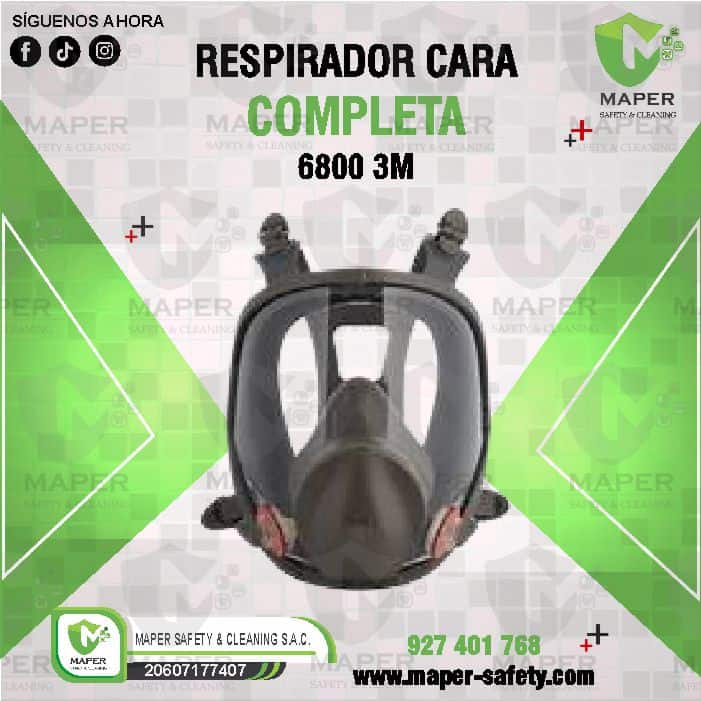 RESPIRADOR CARA COMPLETA 6800 3M