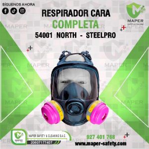 Respirador cara completa 54001  NORTH  -  STEELPRO