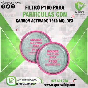 FILTRO P100 PARA PARTICULAS CON CARBON ACTIVADO 7950 MOLDEX