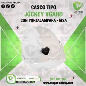 CASCO TIPO JOCKEY VGARD CON PORTALAMPARA - MSA