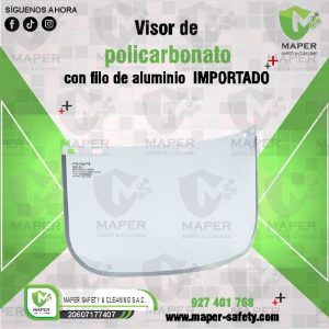 Visor de policarbonato con filo de aluminio  IMPORTADO