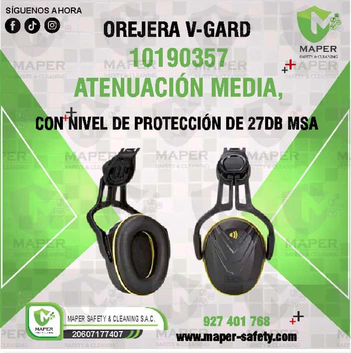 OREJERA V-GARD 10190357 ATENUACIÓN MEDIA, CON NIVEL DE PROTECCIÓN DE 27DB MSA