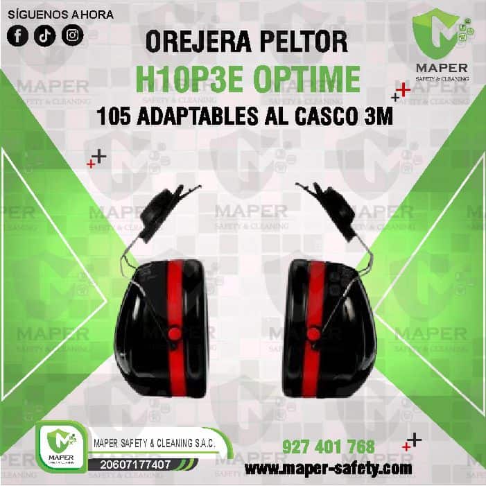 OREJERA PELTOR H10P3E OPTIME 105 ADAPTABLES AL CASCO 3M